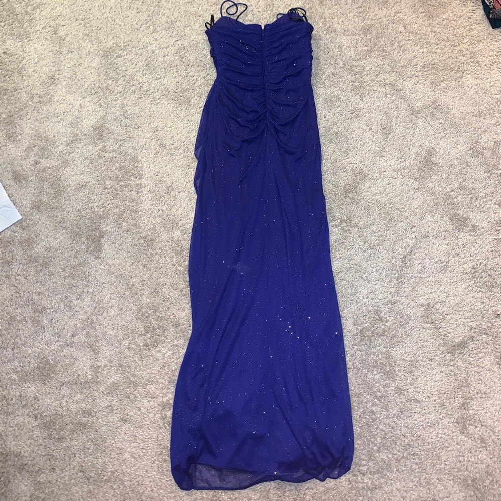 Blondie Nites Dark Blue Glittery Zip Down Dress size 5 - Picture 8 of 10